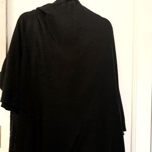 Shimmery gray sleeveless shell with black overlay